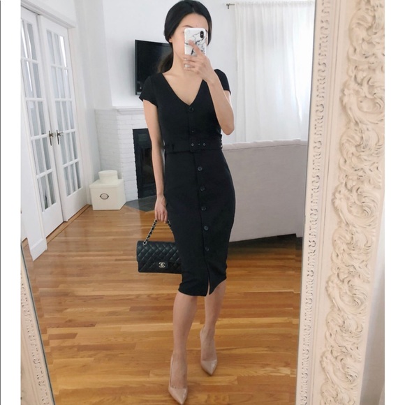 Express button down sheath dress black small - Picture 1 of 3